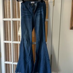 Women's Blue Flared Bell Bottom Jeans